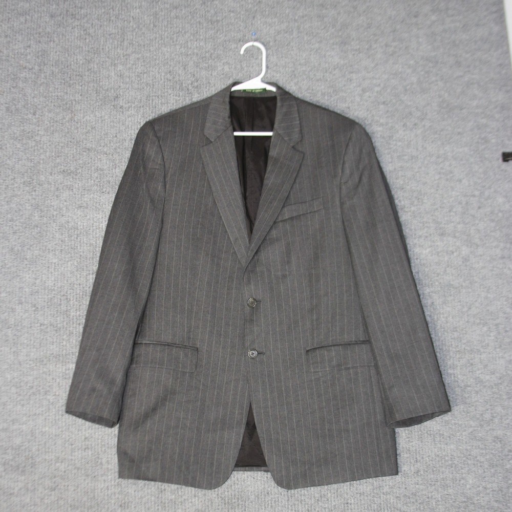 Lauren Ralph Lauren Blazer Mens 42L Gray Pinstripe Wool L519112F Formal Business